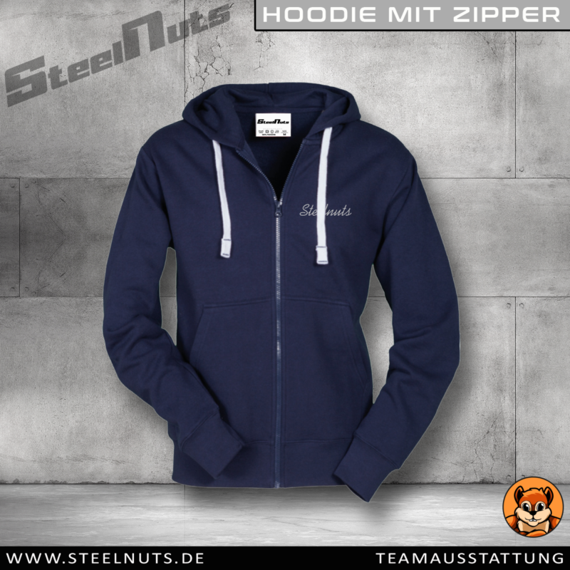 Premium Hoodie mit Zipper navy